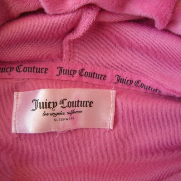 Juicy Couture XL Pink Super Soft Velour Bling Pullover Hoodie Sleepwear - Picture 4 of 5